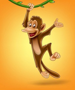 Elevate Your Bathroom Decor with Monkey Branch Cartoon Shower Curtain - Yellow Cute Animal Waterproof