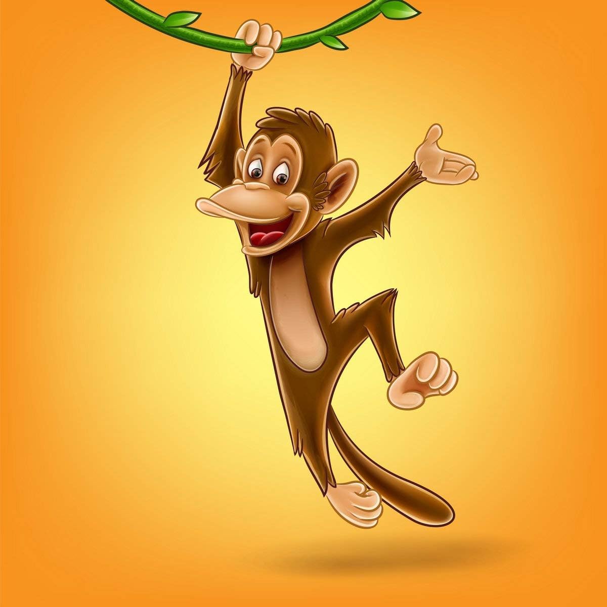Elevate Your Bathroom Decor with Monkey Branch Cartoon Shower Curtain - Yellow Cute Animal Waterproof