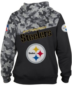 Elevate Your Fan Look With Pittsburgh Steelers Military 3D Zip Hoodie A Must-Have For The New Season