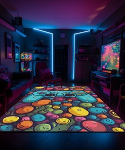 Elevate Your Gaming Space with Personalized Vintage Game Room Rug for Teen Boys