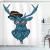 Elk And Deer Print Shower Curtain For Rustic Bathrooms