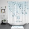 Elk And Snowflake Christmas Ball Shower Curtain For Joyful Bathroom Decor