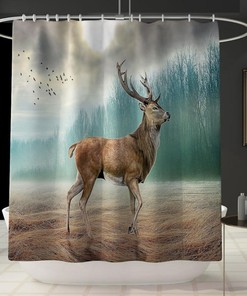 Elk Bathroom Decorr, Waterproof Shower Curtain