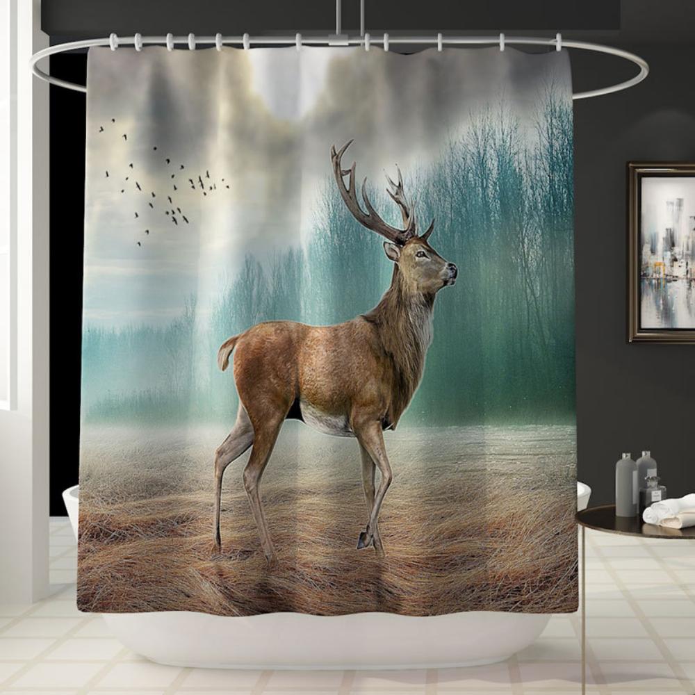 Elk Bathroom Decorr, Waterproof Shower Curtain