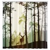 Elk Deer Sunset Fabric Shower Curtain, Wildlife Bathroom Decor 