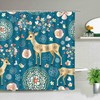 Elk Floral Moose Deer Shower Curtain, 3D Animal Bath Curtains Printing Waterproof Fabric Bathroom Decor