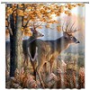 Elk In Autumn Forest Animal Deer Waterproof Bath Curtain