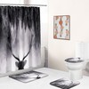 Elk Reindeer Animal Bathroom Shower Curtain - Forest Elk Reindeer Animal