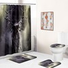 Elk Reindeer Forest Animals Shower Curtain Set For Wildlife Fans - Forest Animals Elk Reindeer