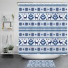 Elk Ugly Sweater Print Snowflake Shower Curtain, Unique Christmas Theme
