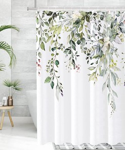 Embrace Nature with Green Eucalyptus Shower Curtain for Your Bathroom