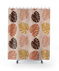 Embrace Nature with Monstera Tropical Shower Curtain - Boho Print on Shower Curtain 