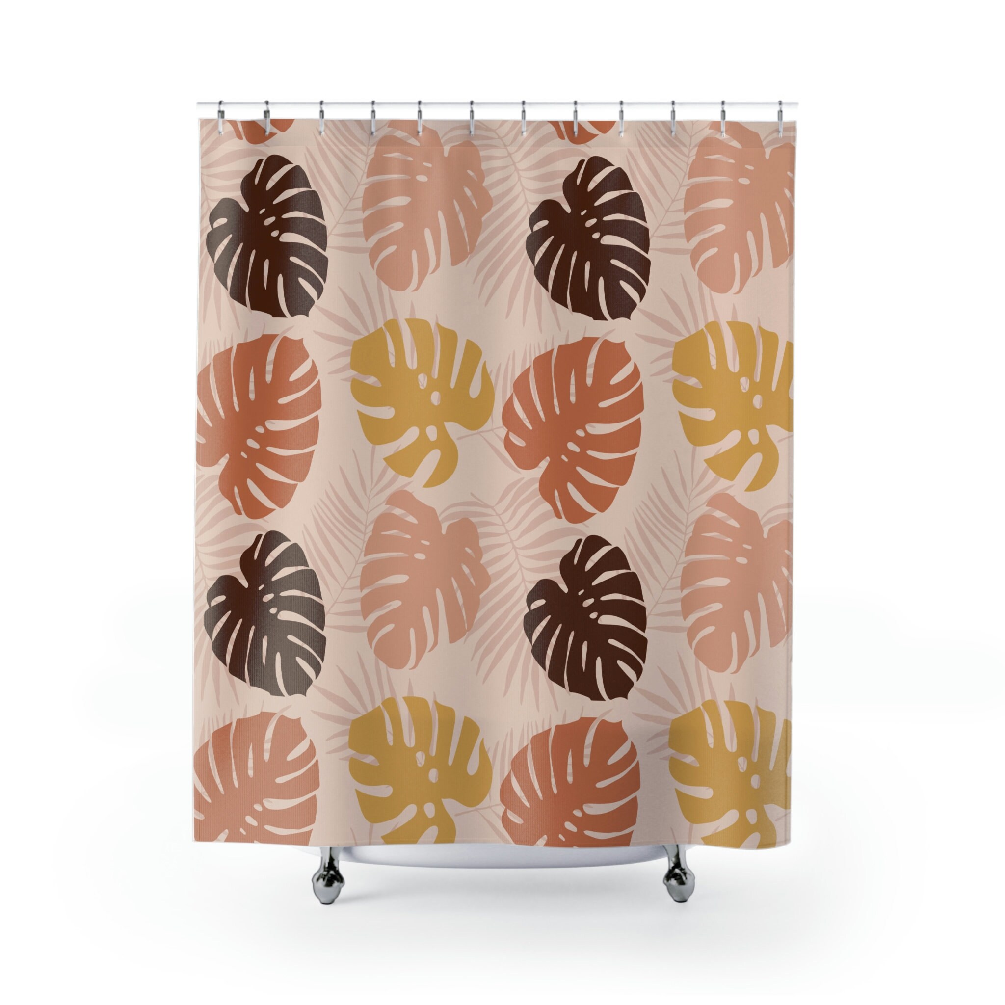 Embrace Nature with Monstera Tropical Shower Curtain - Boho Print on Shower Curtain