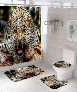 Embrace The Animalistic Aura with This Leopard Print Bathroom Curtain