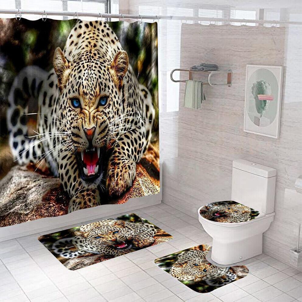 Embrace The Animalistic Aura with This Leopard Print Bathroom Curtain