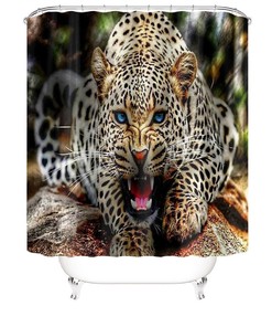 Embrace The Animalistic Aura with This Leopard Print Bathroom Curtain