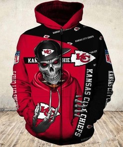 Embrace Your Dark Side With This All Over Print Kansas City Chiefs Cute Death 3D Hoodie