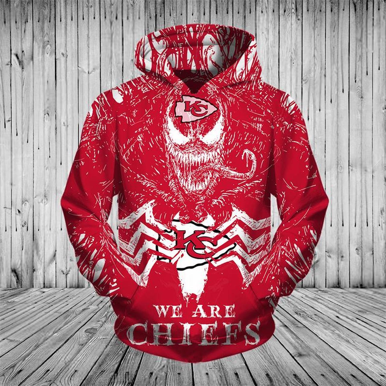Embrace Your Inner Villain With This Kansas City Chiefs 3D Venom Hoodie Gift For Fans