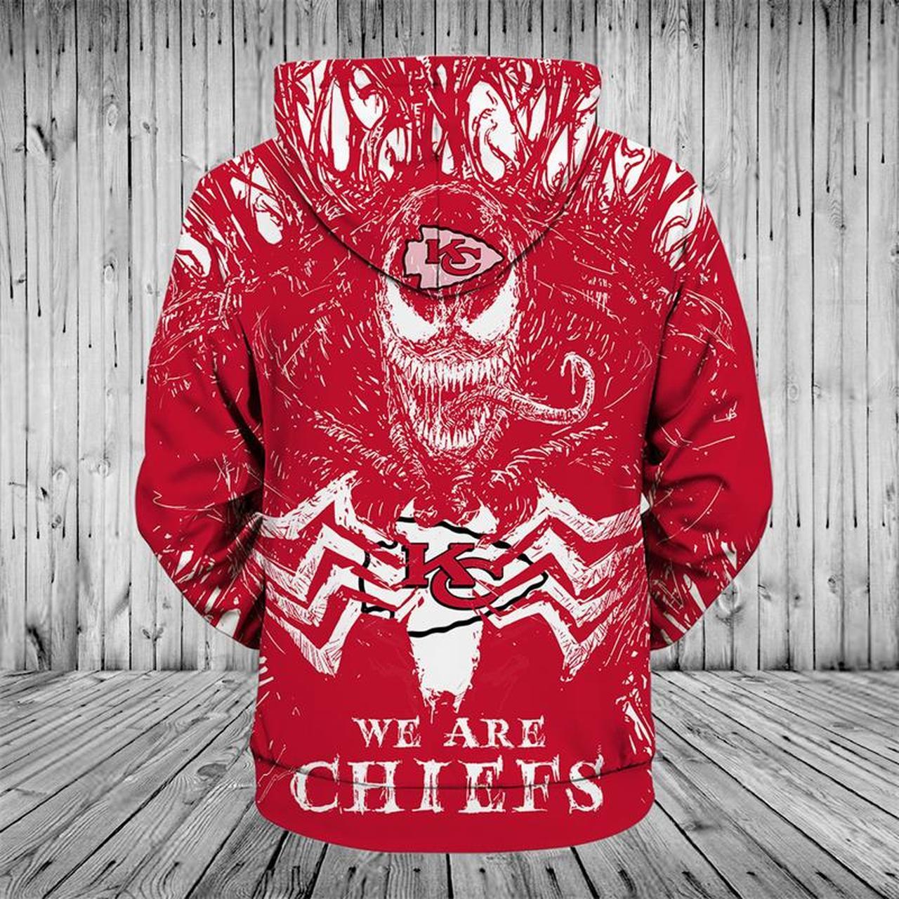 Embrace Your Inner Villain With This Kansas City Chiefs 3D Venom Hoodie Gift For Fans