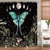 Embrace the Night with Vintage Moth Shower Curtain for Botanical and Lunar Bathroom Decor