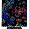Embroidered Octopus And Waves Shower Curtain, Nautical Bathroom Decorr 