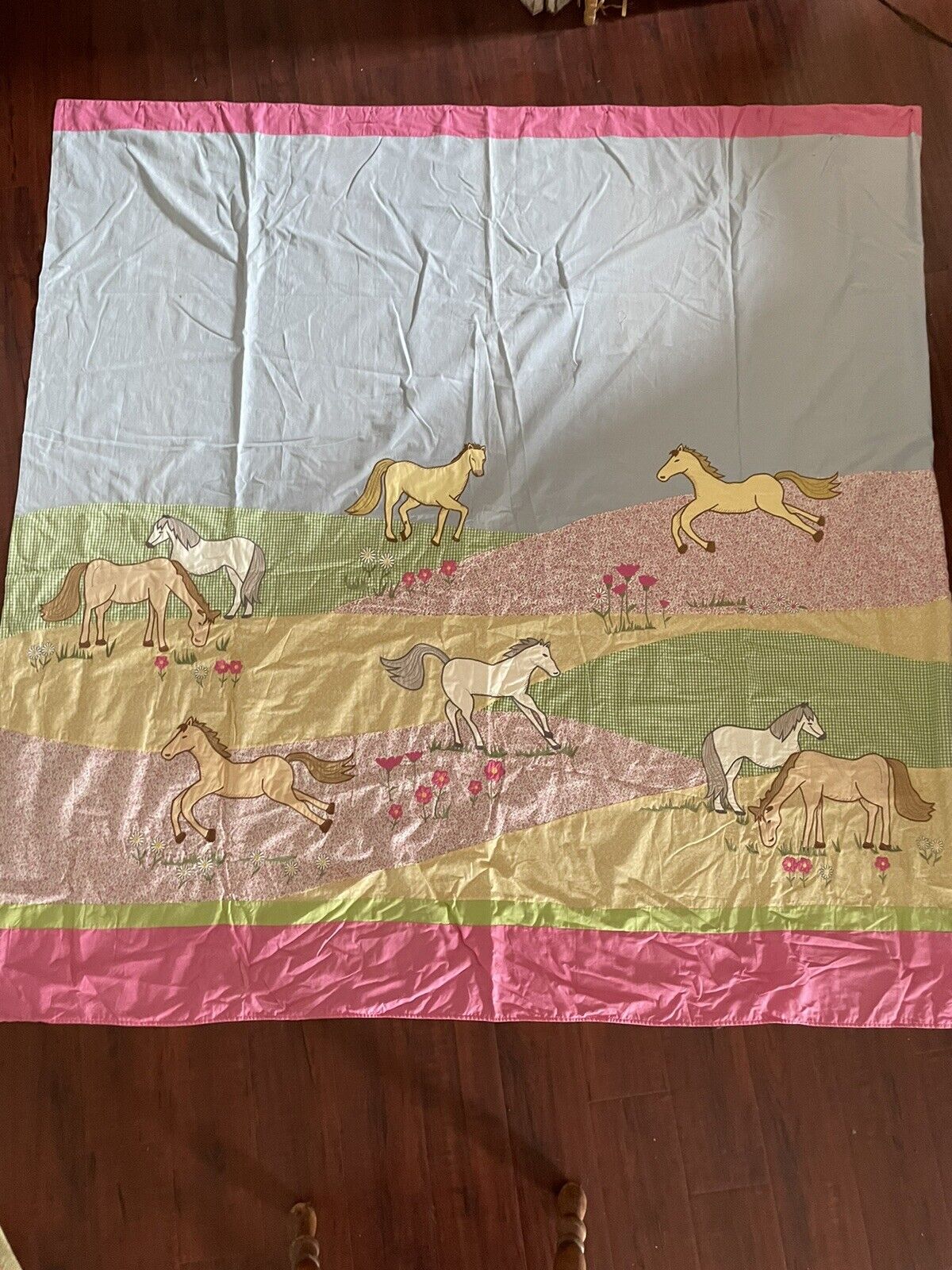 Embroidered Western Horse-Pony Kid Shower Curtain by The Company Store