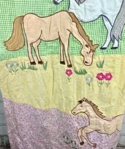 Embroidered Western Horse-Pony Kid Shower Curtain by The Company Store