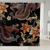 Embroidery Style Chinese Dragon Shower Curtain For Oriental Bathroom Decor