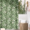 Emerald Green Monstera Leaf Shower Curtain: Retro Tropical Jungle with Maximalist Funk and Vintage Charm