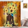 Empowering African American Woman Shower Curtain With Sunflower Yellow For Your Home Spa