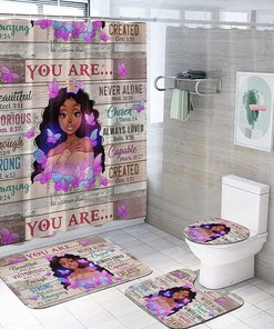 Empowering Black Girl You Are Beautiful Bathroom Curtain With African Afro Girl Shower Curtain For Your Bath