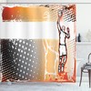 Empty Basketball Court Print Shower Curtain for Simple yet Sporty Bathroom 