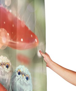 Enchanted Forest Shower Curtain With Fairy Tale Mushroom Wonderland, Whimsical Bathroom Accessory 