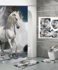 Enchanting Horse Bathroom Curtain