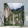 Enchanting Nature Waterfalls Shower Curtain With Multiple Waterfall Prints For Scenic Bathroom Decor