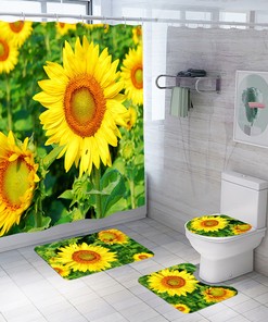 Enchanting Sunflower Garden Petal Waterproof Shower Curtain to Create A Tranquil Ambiance in Your Bathroom