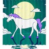 Enchanting Unicorn and Moon Shower Curtain with Waterproof Bathroom Decor.