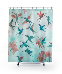 Enchanting Watercolor Hummingbirds Shower Curtain for Your Bathroom