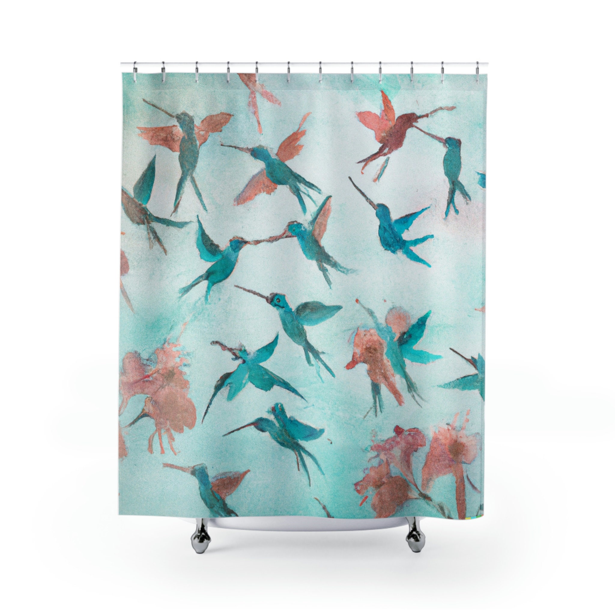 Enchanting Watercolor Hummingbirds Shower Curtain for Your Bathroom