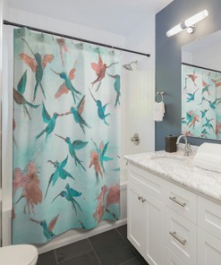 Enchanting Watercolor Hummingbirds Shower Curtain for Your Bathroom