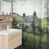 English Countryside Shower Curtain, Neutral Bathroom Decorr With Natural Scenery.
