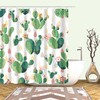 Enhance Your Bathroom with this Green Leaves and Palm Cactus Shower Curtain 