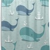 Enjoy A Seaside View With Alaza Whale Anchor Waterproof Shower Curtain.