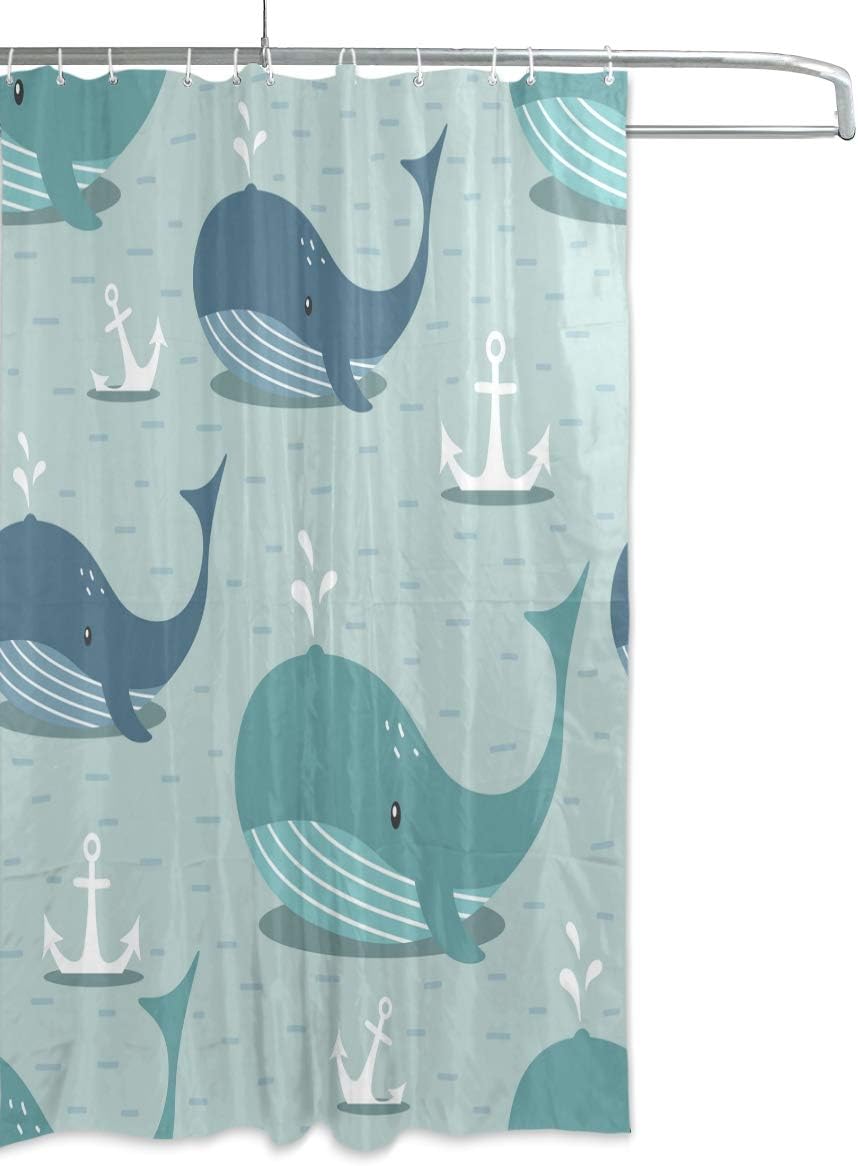 Enjoy A Seaside View With Alaza Whale Anchor Waterproof Shower Curtain. - Image 2