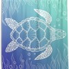 Enjoy The Beauty Of Sea Turtles With Alaza Gradient Color Waterproof Shower Curtain.