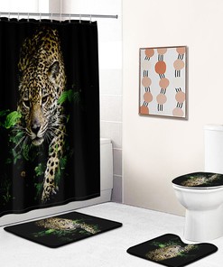 Enjoy The Leopard Print Theme With This Bathroom Shower Curtain