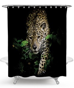 Enjoy The Leopard Print Theme With This Bathroom Shower Curtain