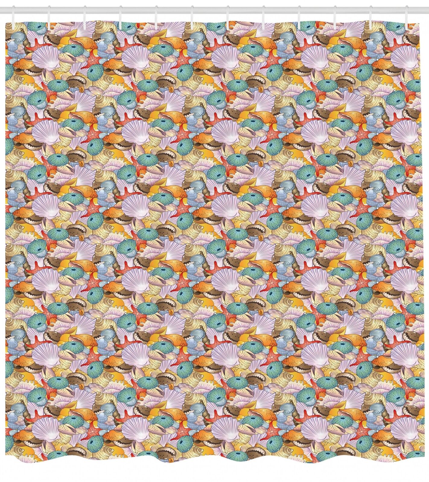 Enjoy the Beach Vibes with Shells Print Fabric Shower Curtain for Bathroom Decor