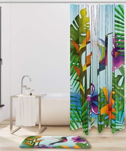 Enjoy the Beauty of Nature with Tropical Garden Hummingbird Shower Curtain
