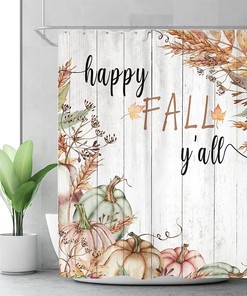 Enjoy the Harvest Season with Autumn Pumpkin Shower Curtain for Retro Farmhouse Bathroom Decor